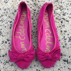 Sam Edelman Emma hot pink suede flats